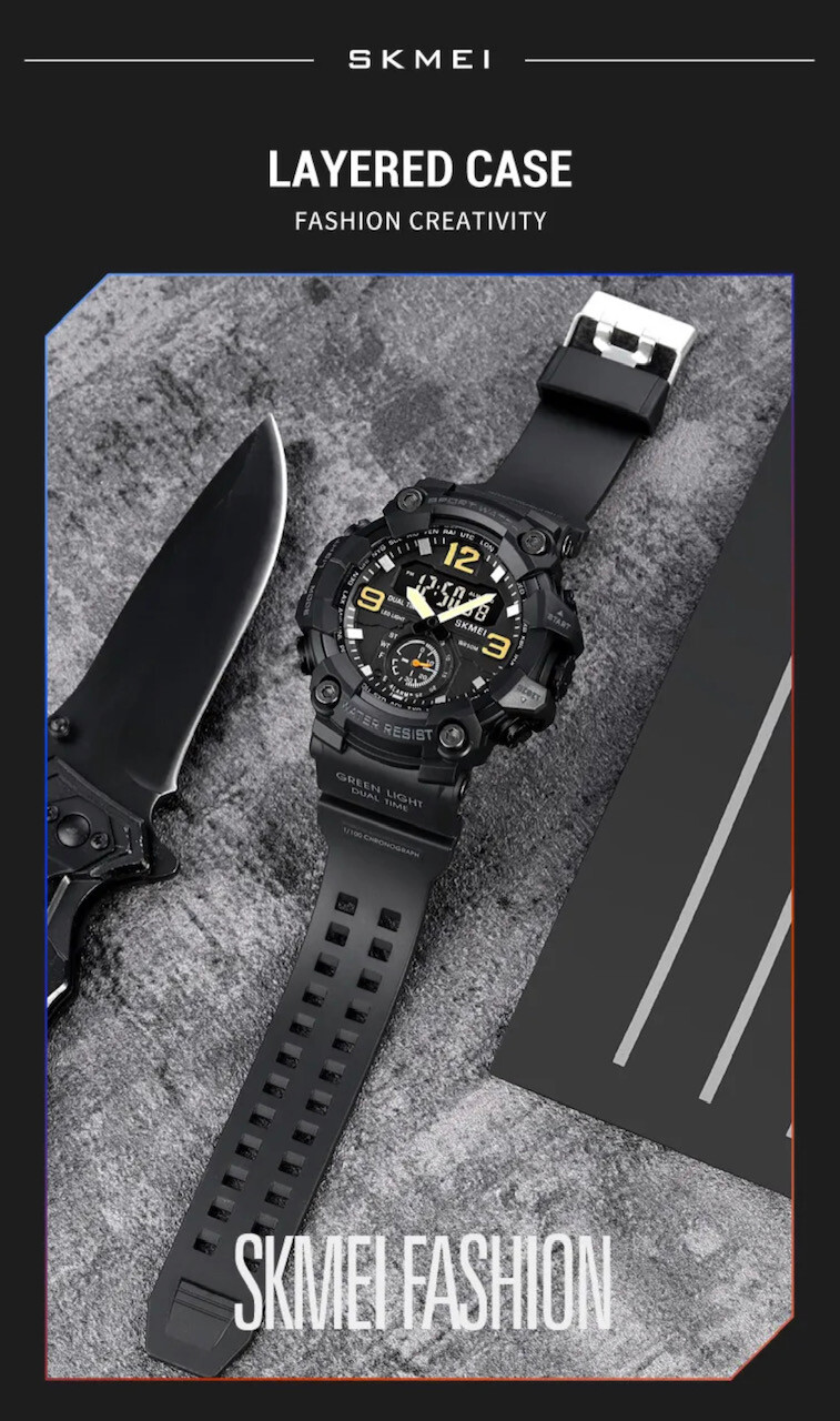 Men Large OVERSIZED Waterproof Digital Sports Military Tactical WRIST WATCH 54mm