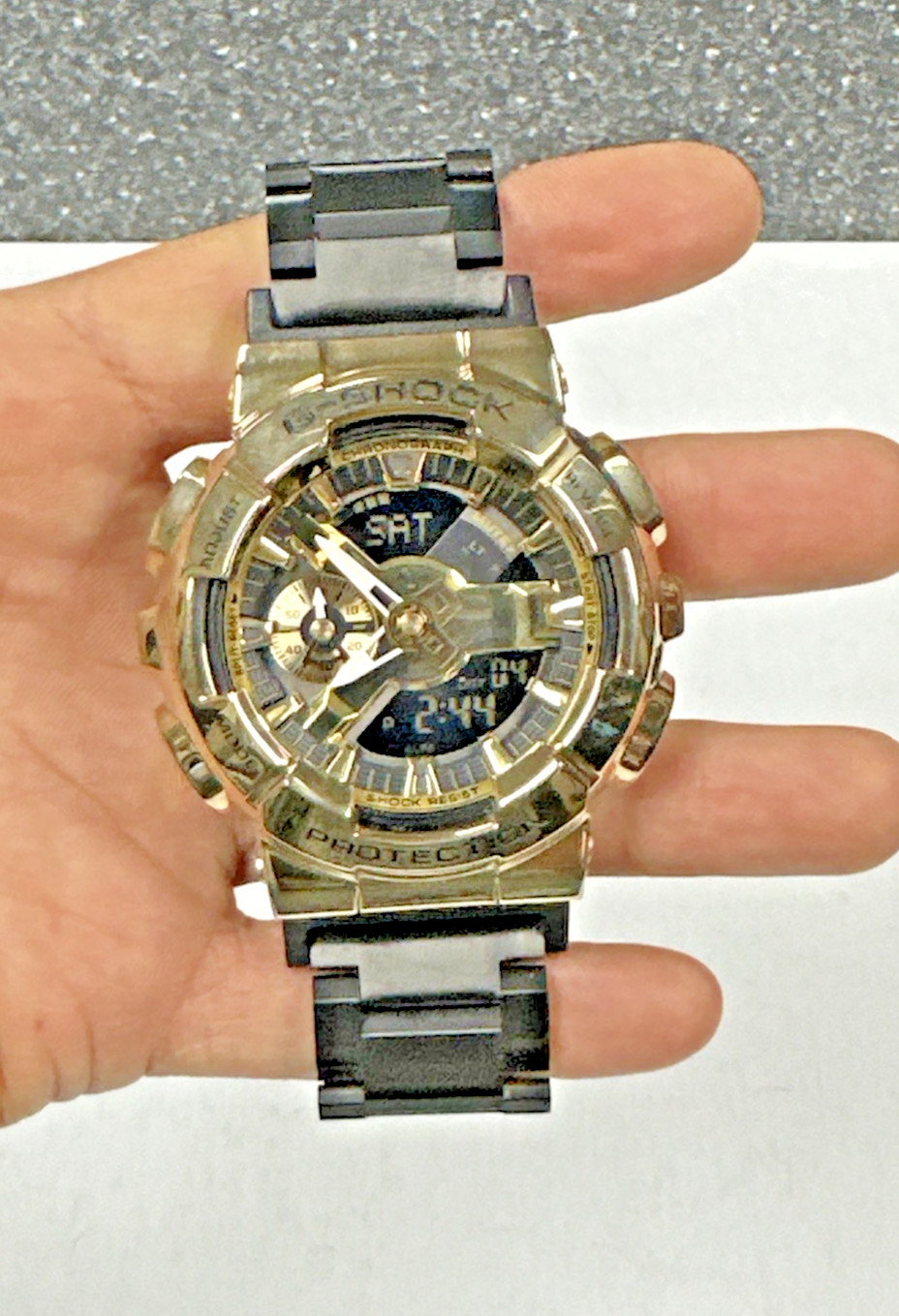 Casio G-shock GM-110G 5553 Stainless steel Ana-Digital 48mm Gold surface Watch