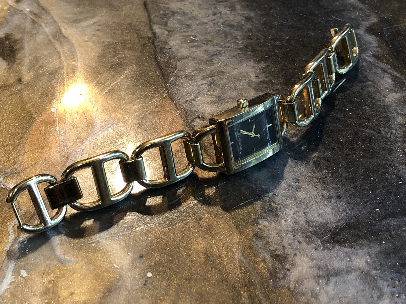 ✨🌟🛍️ RETIRED & RARE Early MICHAEL KORS Gold Link DESIGNER WATCH Bracelet ✨