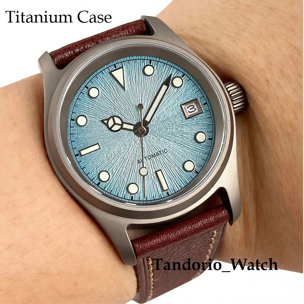 Tandorio 36mm 20ATM Titanium Automatic Pilot Diver Men’s Watch Sapphire Glass