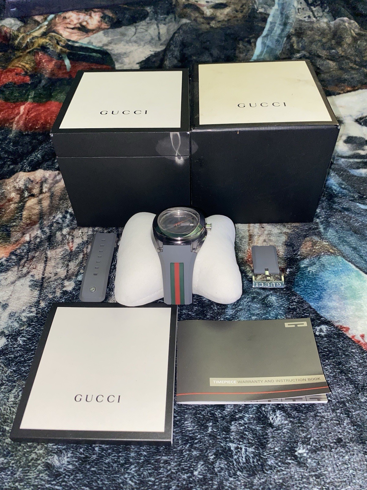 Authentic Gucci Sync 137.1 Swiss Quartz Watch Runs W/ Original Box & Papers