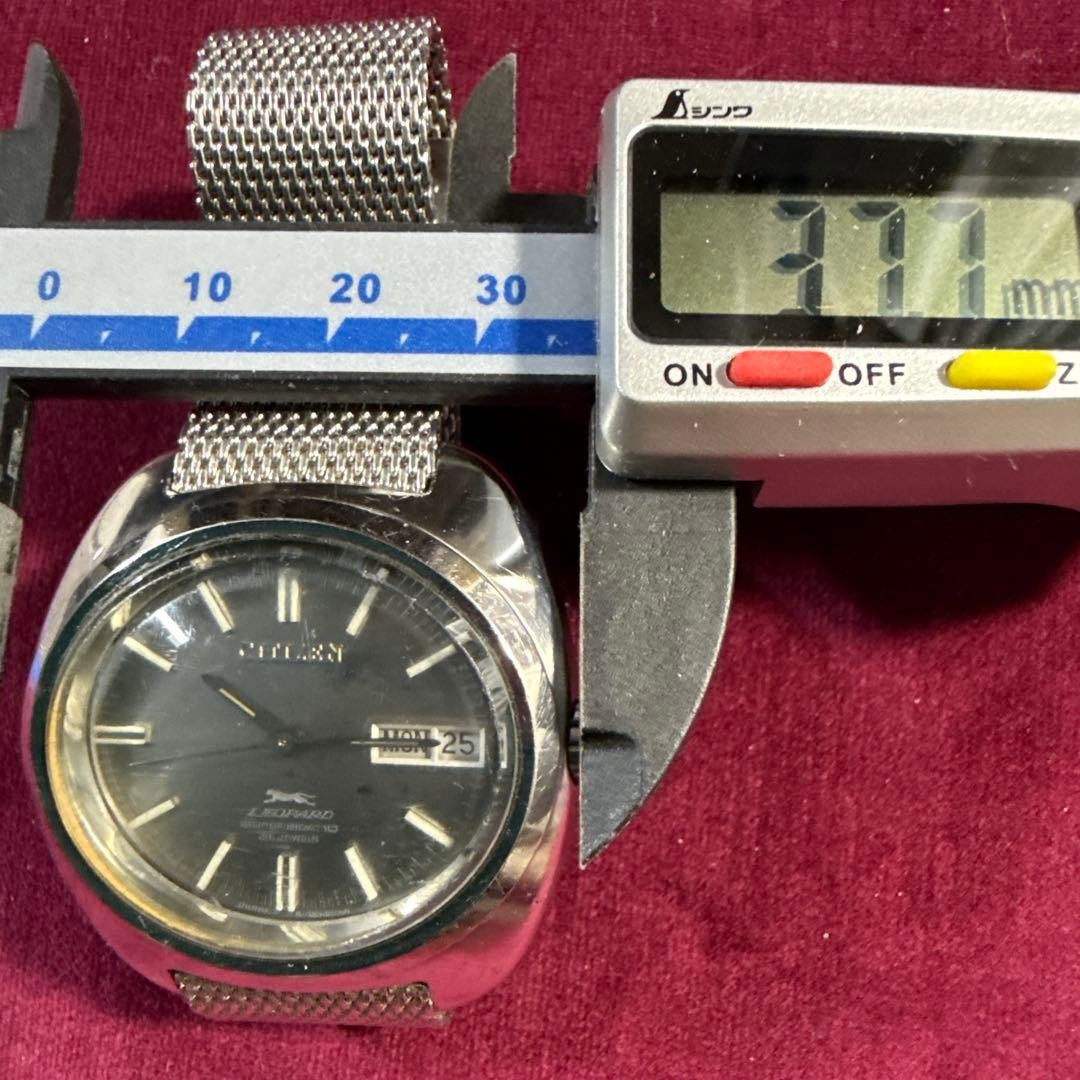 Citizen Leopard Automatic Wristwatch Oval Case Gray Dial Used Tested From Japan
