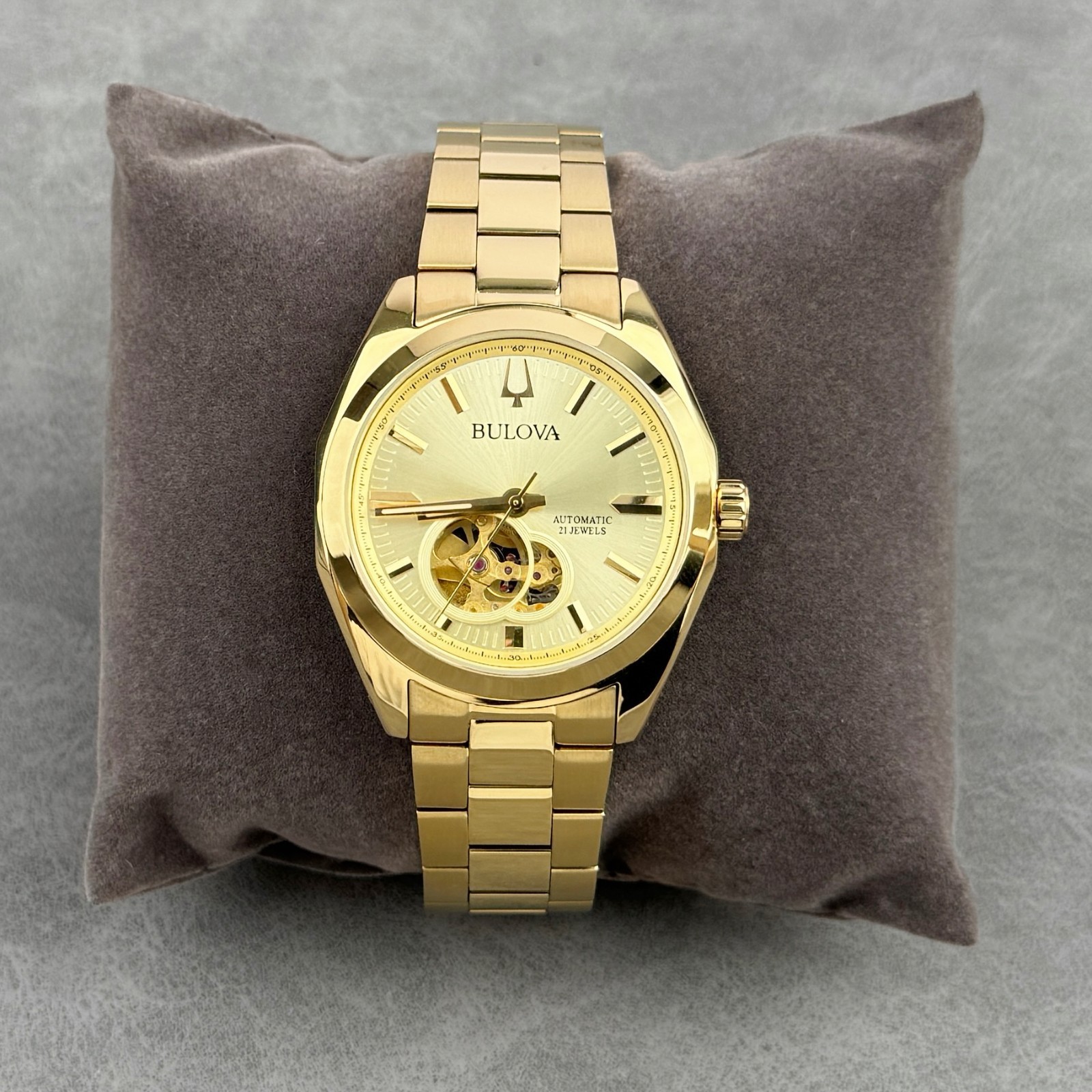 Bulova Men’s Surveyor Classic Automatic 39mm Gold Tone dial Watch 97A182
