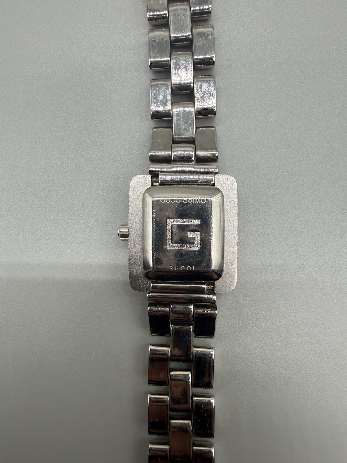 Gucci 3600L Guccissimo Watch – Stainless Steel “G” Bezel – Swiss Made – Running