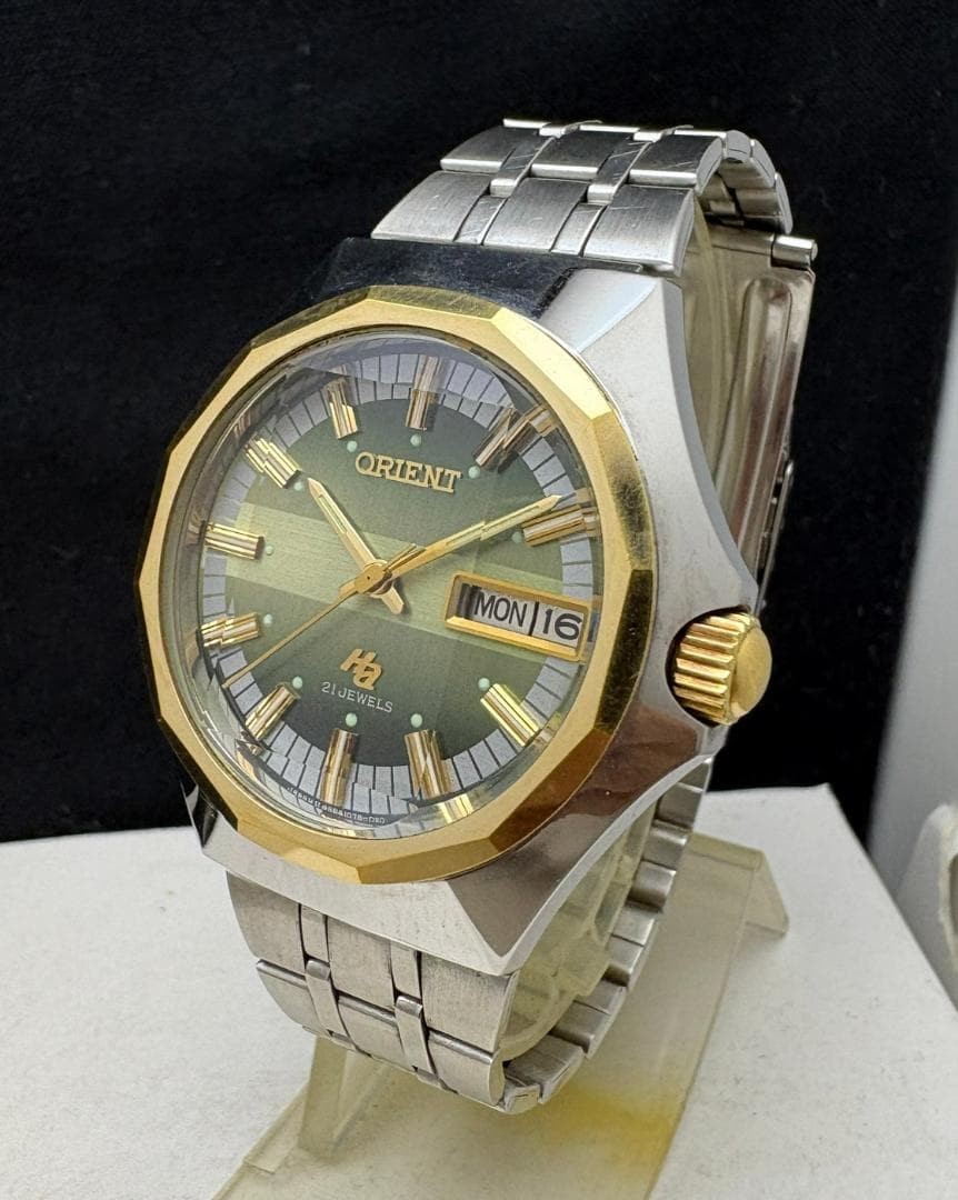 Orient Hiace 5-Face Cut Glass Automatic Watch 39mm Stainless Steel Bracelet 70s