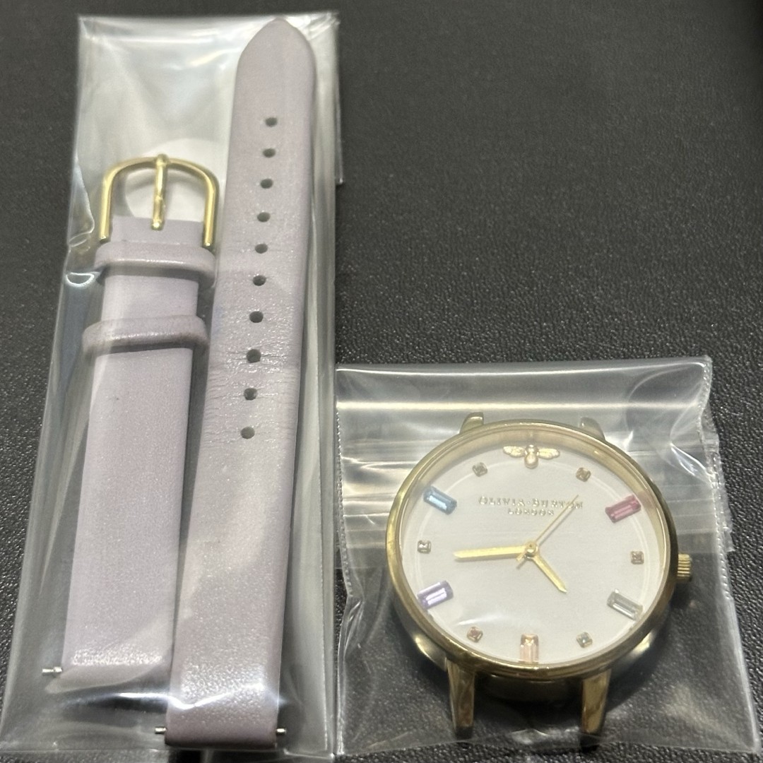 Olivia Burton rainbow quartz watch lavender