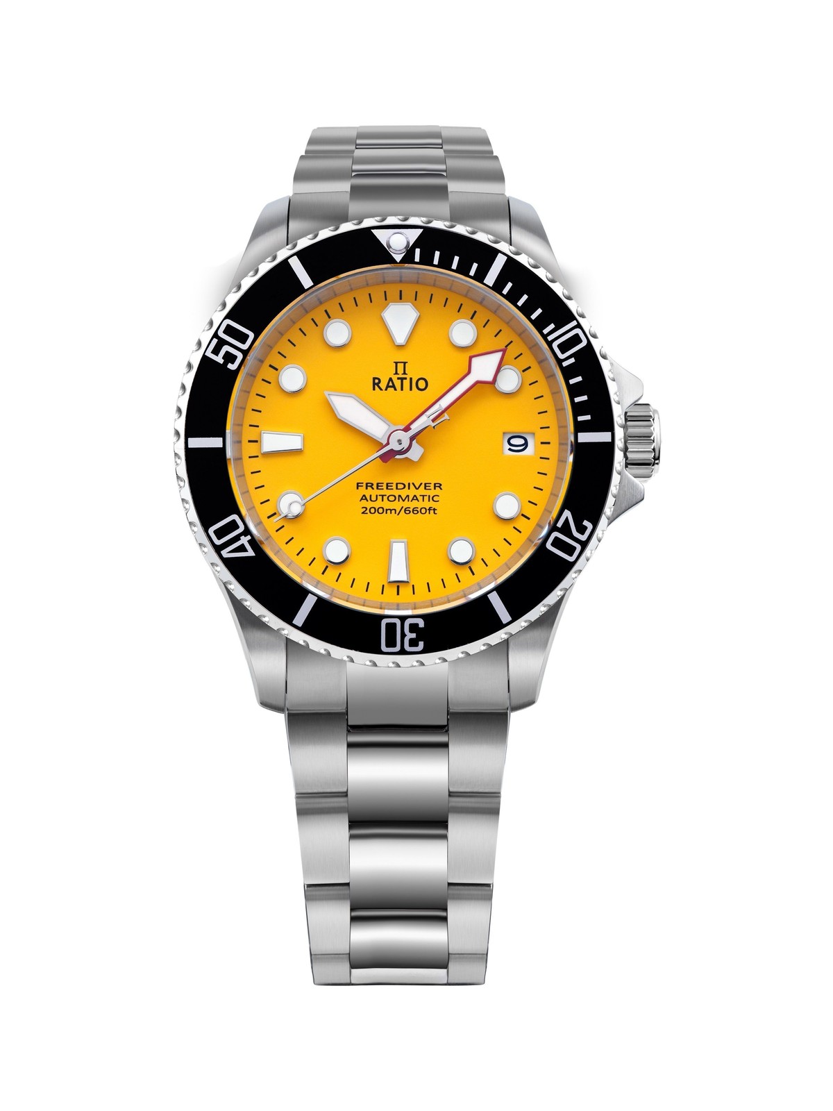 Ratio FreeDiver Yellow Dial Automatic Divers 200M RTF044 Mens Watch