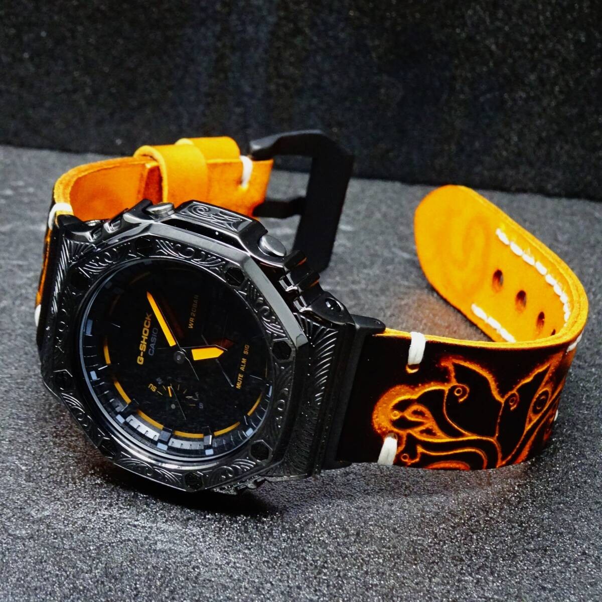 〓New〓mod Casioak〓G-Shock custom watch〓Regular GA2100K body with stainless steel
