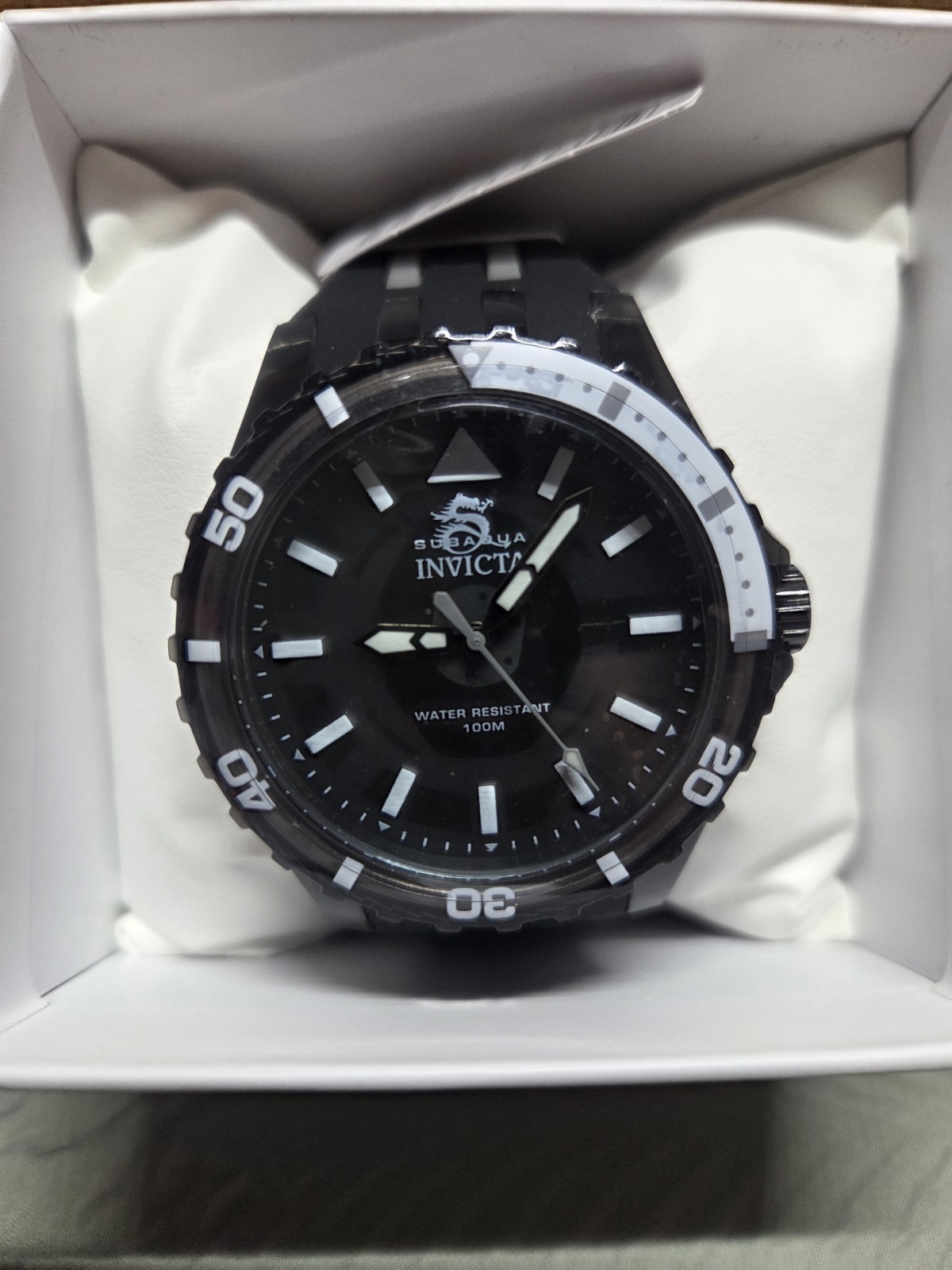 NEW! Invicta Men’s Watch Subaqua Quartz Black/Grey Silicone Strap (69447)