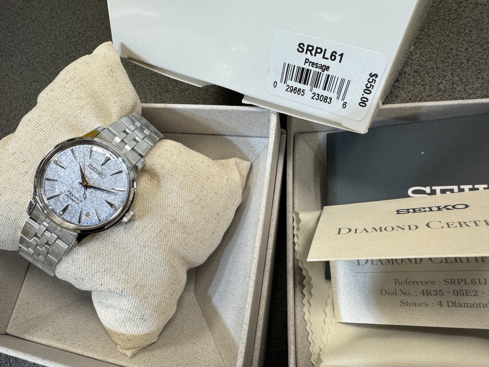 Seiko Presage Cocktail Time Automatic Blue Dial Diamonds Women’s Watch SRPL61