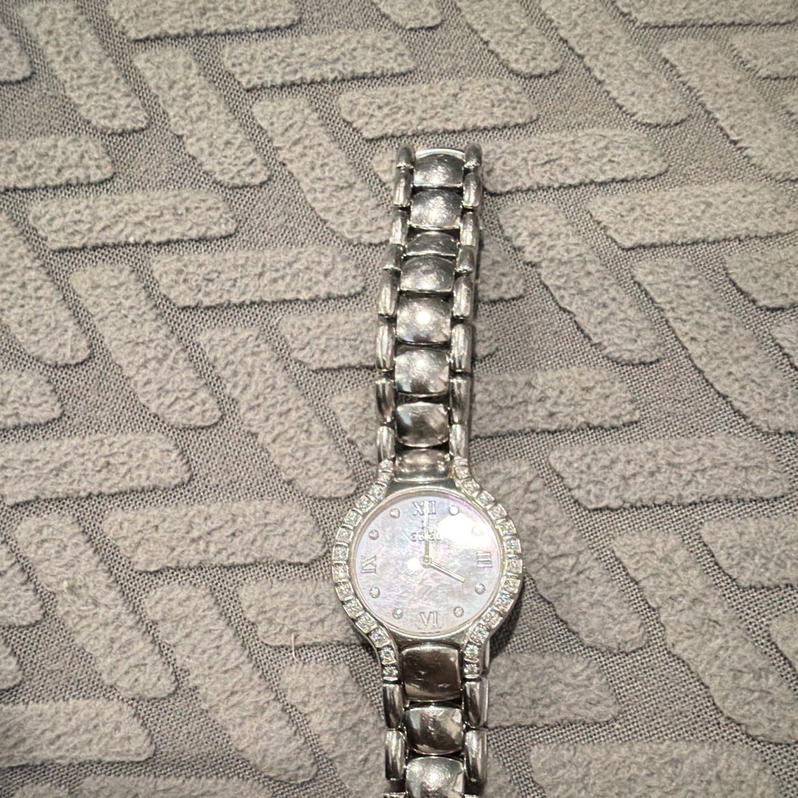Ebel Women’s Quartz Wristwatch Diamond Bezel White Dial Roman Numerals