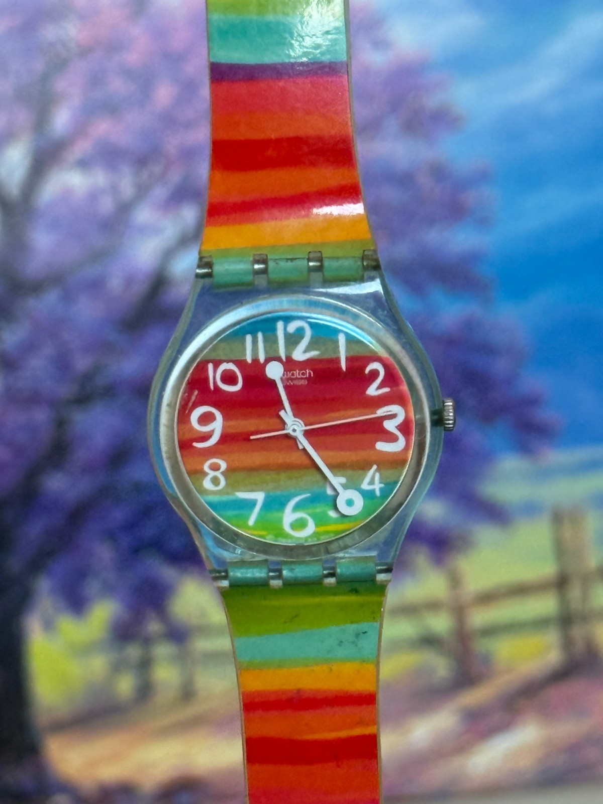 Swatch Watch Color The Sky GS124 Rainbow Swiss Made 34mm 2004