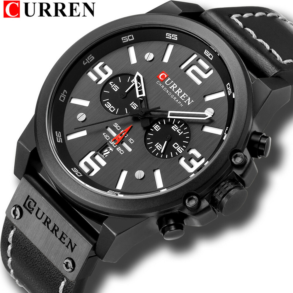 CURREN Men Watch Top Brand Men Military Sport Wristwatch Leather Quartz Watches