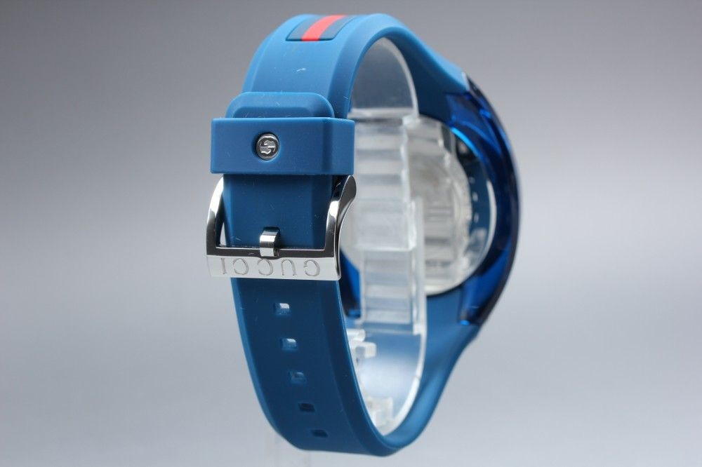 Functional GUCCI Sync YA137104A 137.1 blue date bracelet original box manual qua