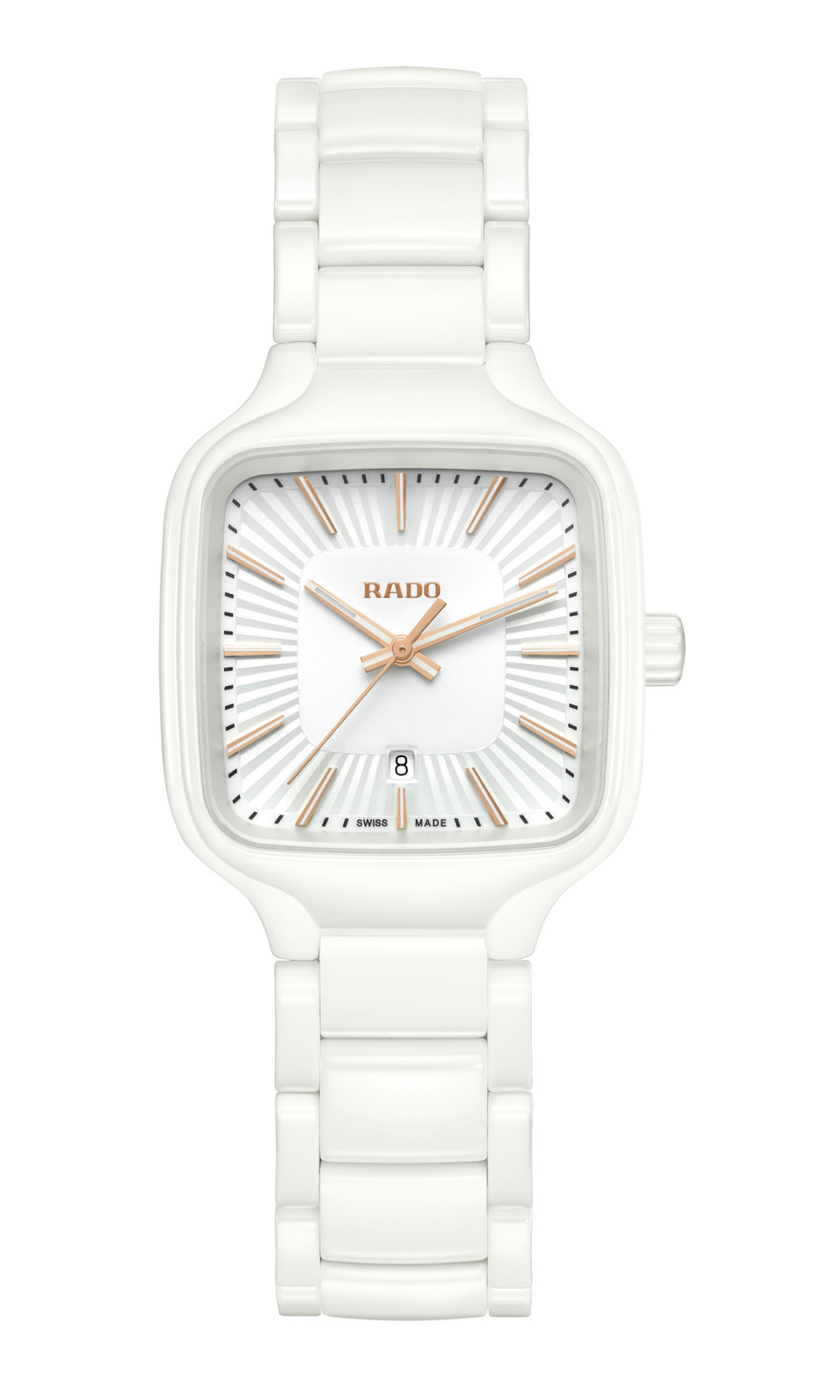 New Rado True Square White Dial Women’s High-Tech Ceramic Watch R27072012