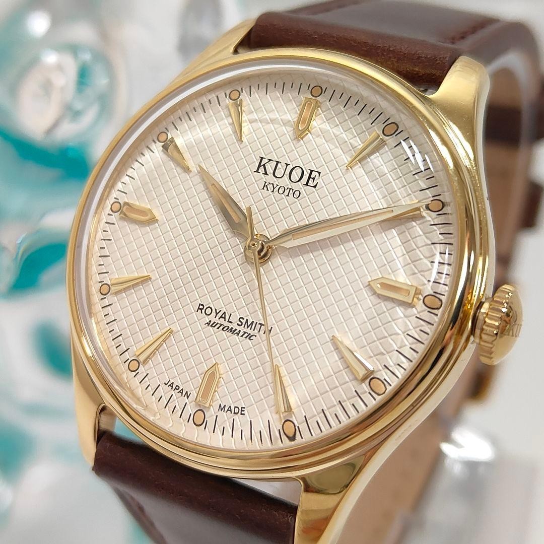 KUOE Kyoto Royal Smith 90-006 Automatic MIYOTA 9039 Ivory Waffle Dial #3407