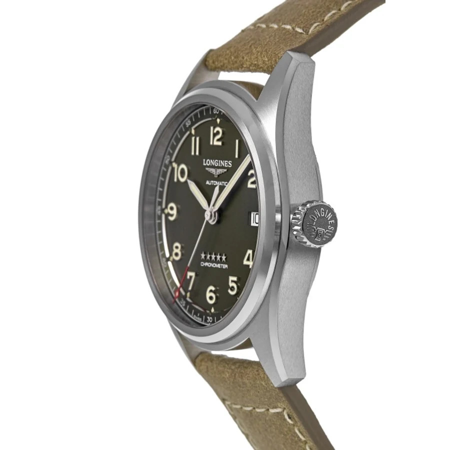 New Longines Spirit Automatic Green Dial Leather Strap Men’s Watch L3.810.4.03.2