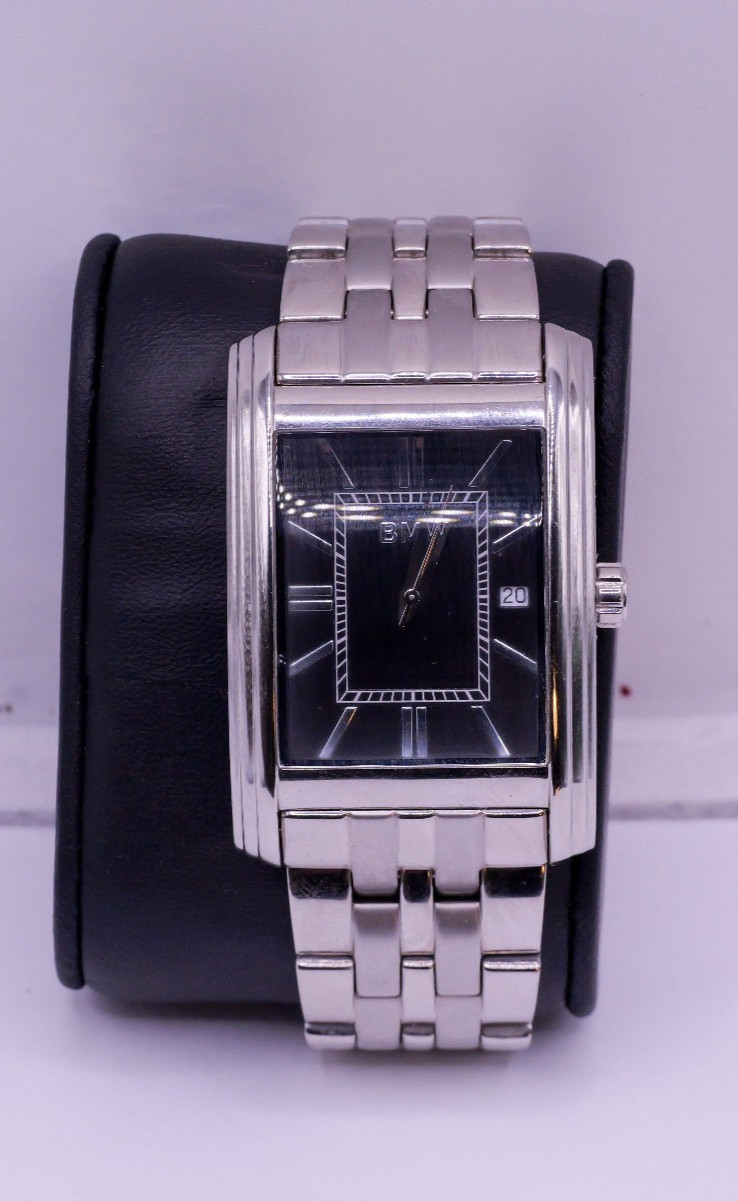 BMW Logo Rectangular Stainless Steel Bracelet Watch Quartz
