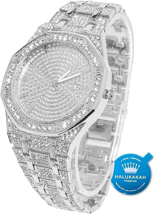 Halukakah Diamond Watch for Men – The Elite – 18K Real Gold/Platinum White Gold
