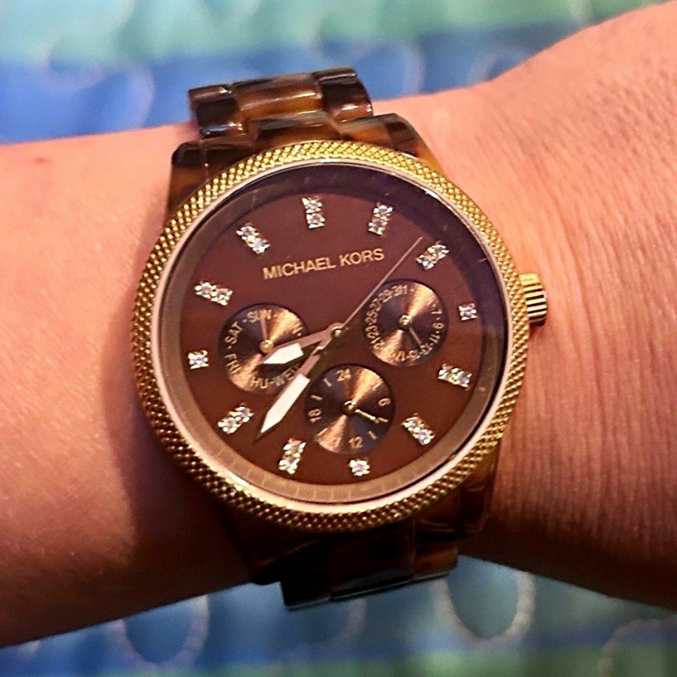 Michael Kors Gold and faux tortoiseshell Watch
