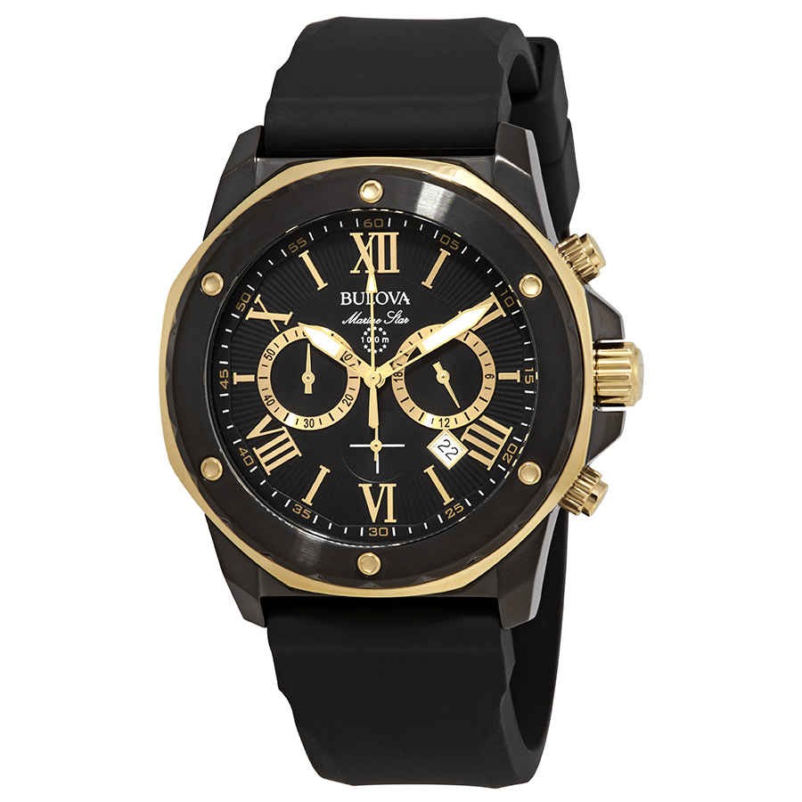Bulova Marine Star Chronograph Black Dial Men’s Watch 98B278