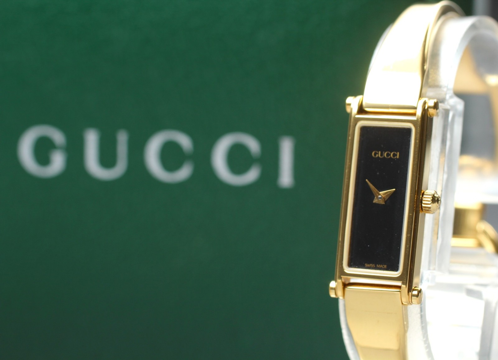 [Near MINT w/Box] Gucci 1500 13mm Gold Black Dial Horsebit Quartz Women’s Watch
