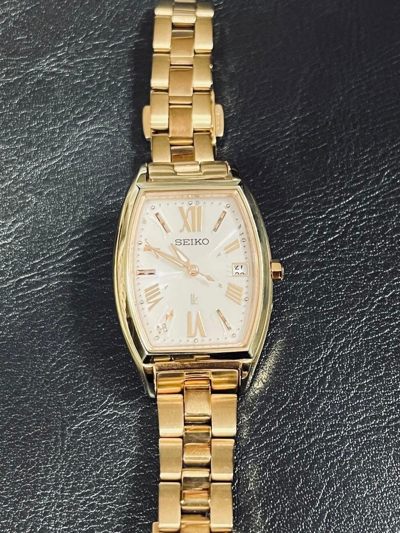 SEIKO LUKIA SSVW118 Pink Gold Women’s Watch Dial with Diamond Accents Used