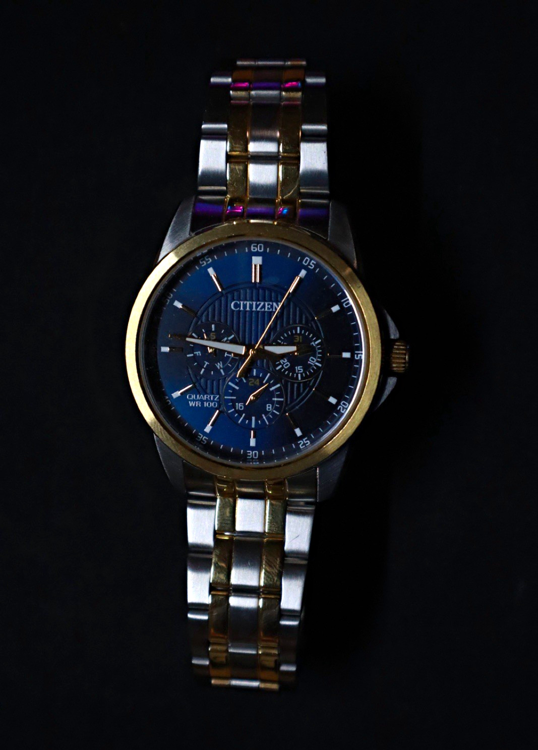 Citizen WR100 Quartz 100m Blue Dial Two-Tone Stainless Steel Bracelet Watch