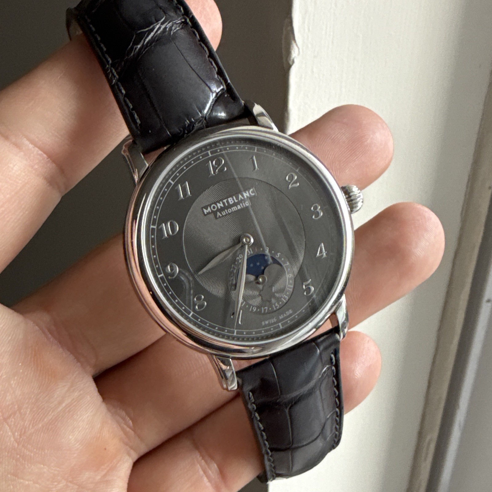 Montblanc Star Legacy Automatic Moon Phase 42mm Gray Dial Grey Leather