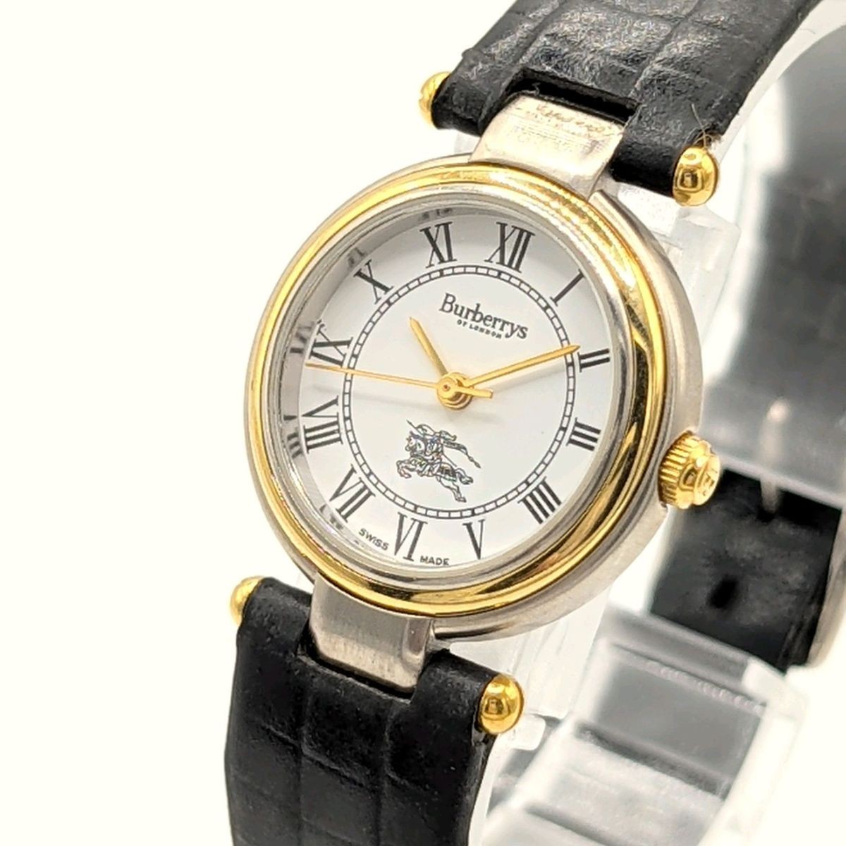 Burberry Y2K 00S Burberry Watch Quartz Ladies Round Silver White Dial Vintage Ru