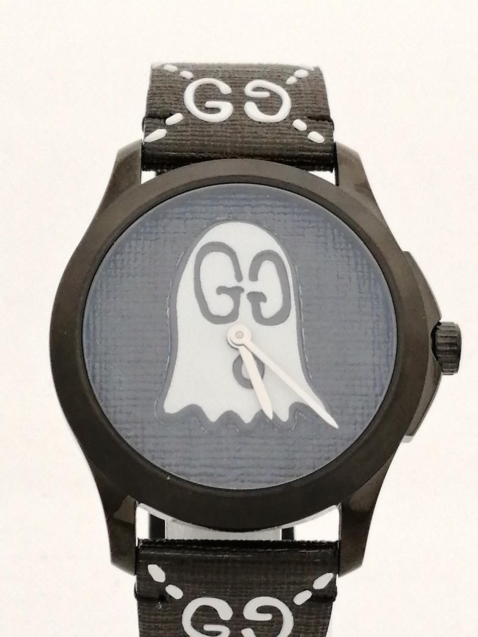[A4N] Gucci G-Timeless Ghost 126.4 Quartz Analog Classic Black Unisex [q2s]