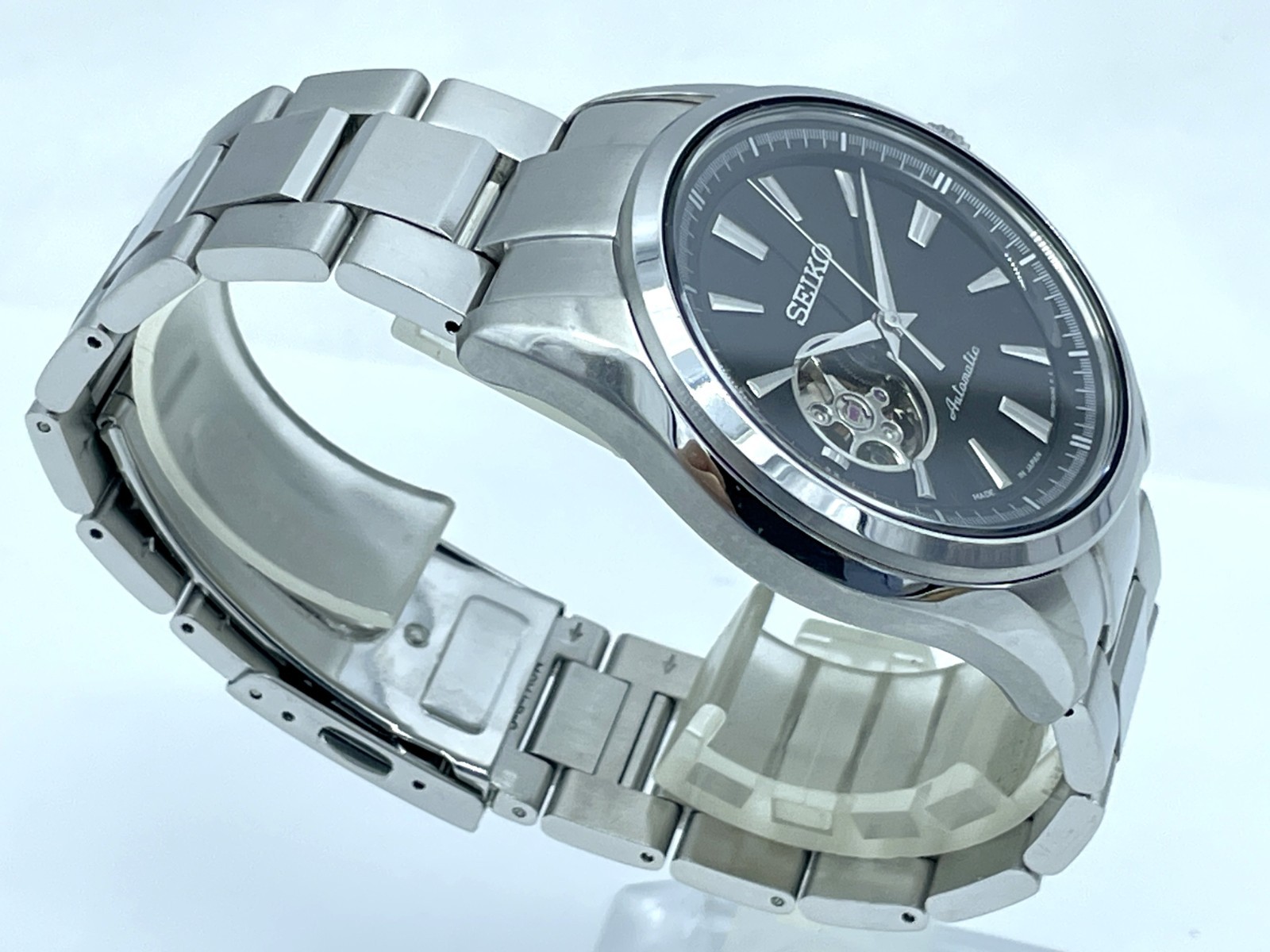 SEIKO PRESAGE Automatic Watch Open heart Sapphire Black Dial 4R38-00S0 Excellent