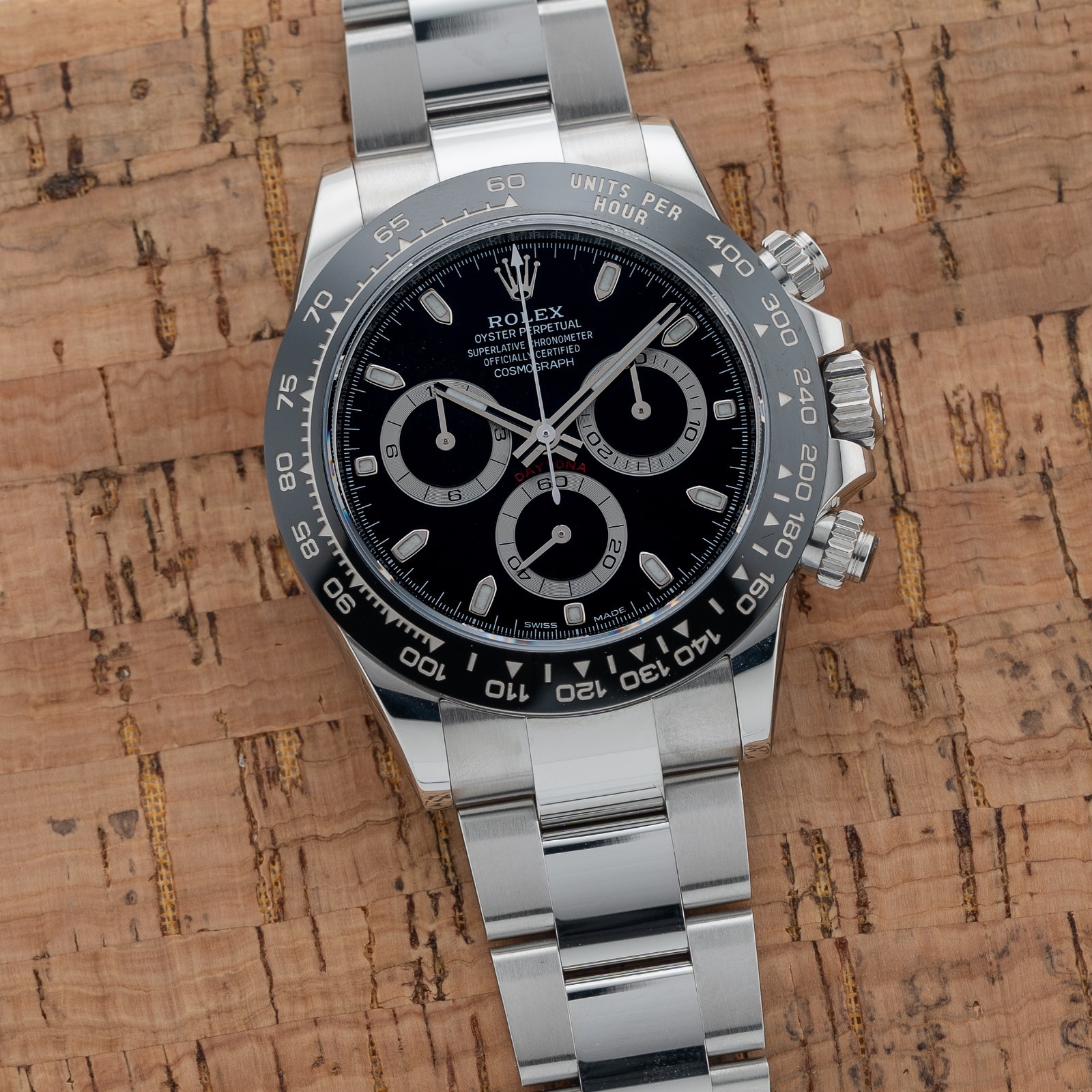 Rolex Daytona Cosmograph Chronograph Stainless Steel Ceramic Bezel Black Dial