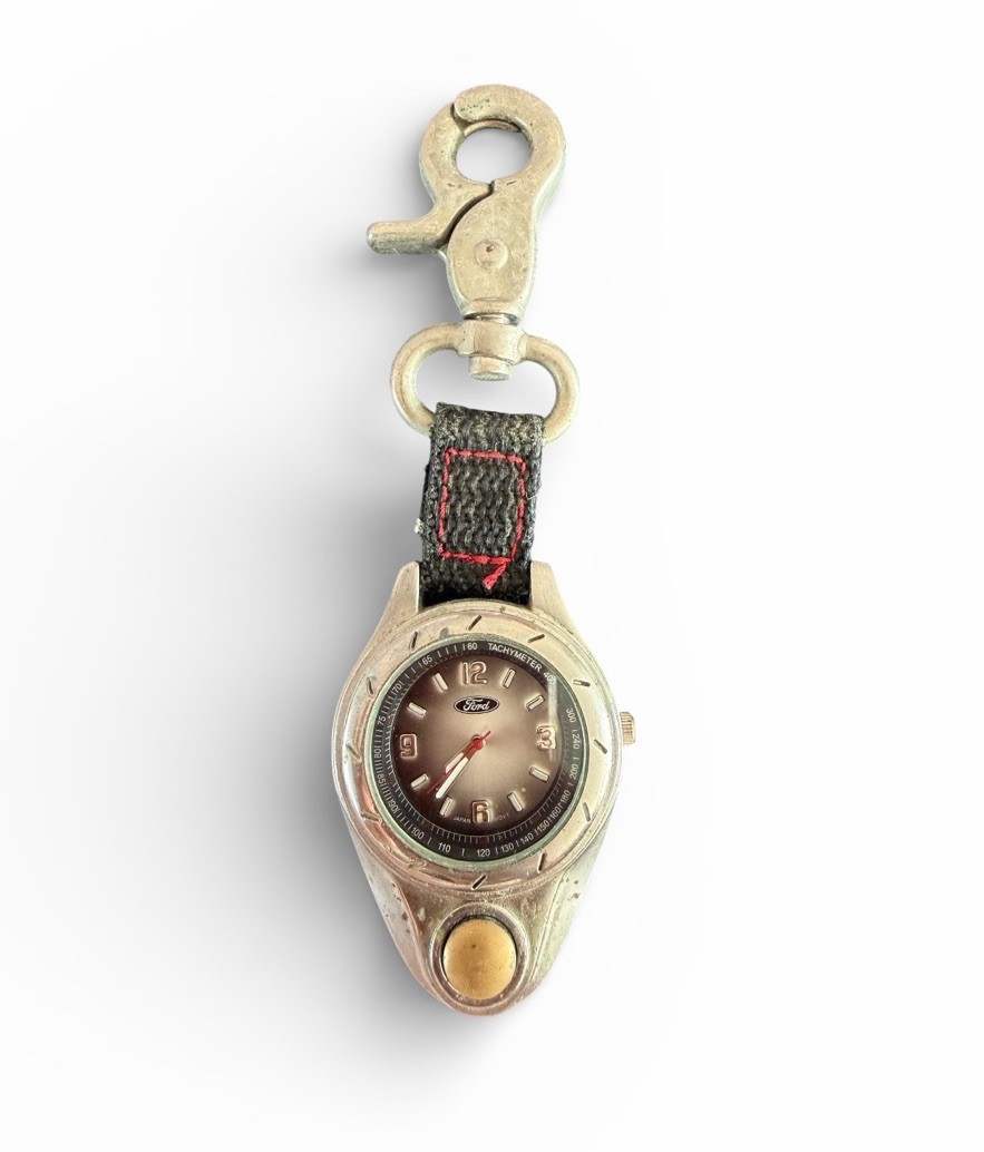 Ford Clip-on Pocket Watch Vintage FDW003 138 Needs New Battery Heavy 5.25”