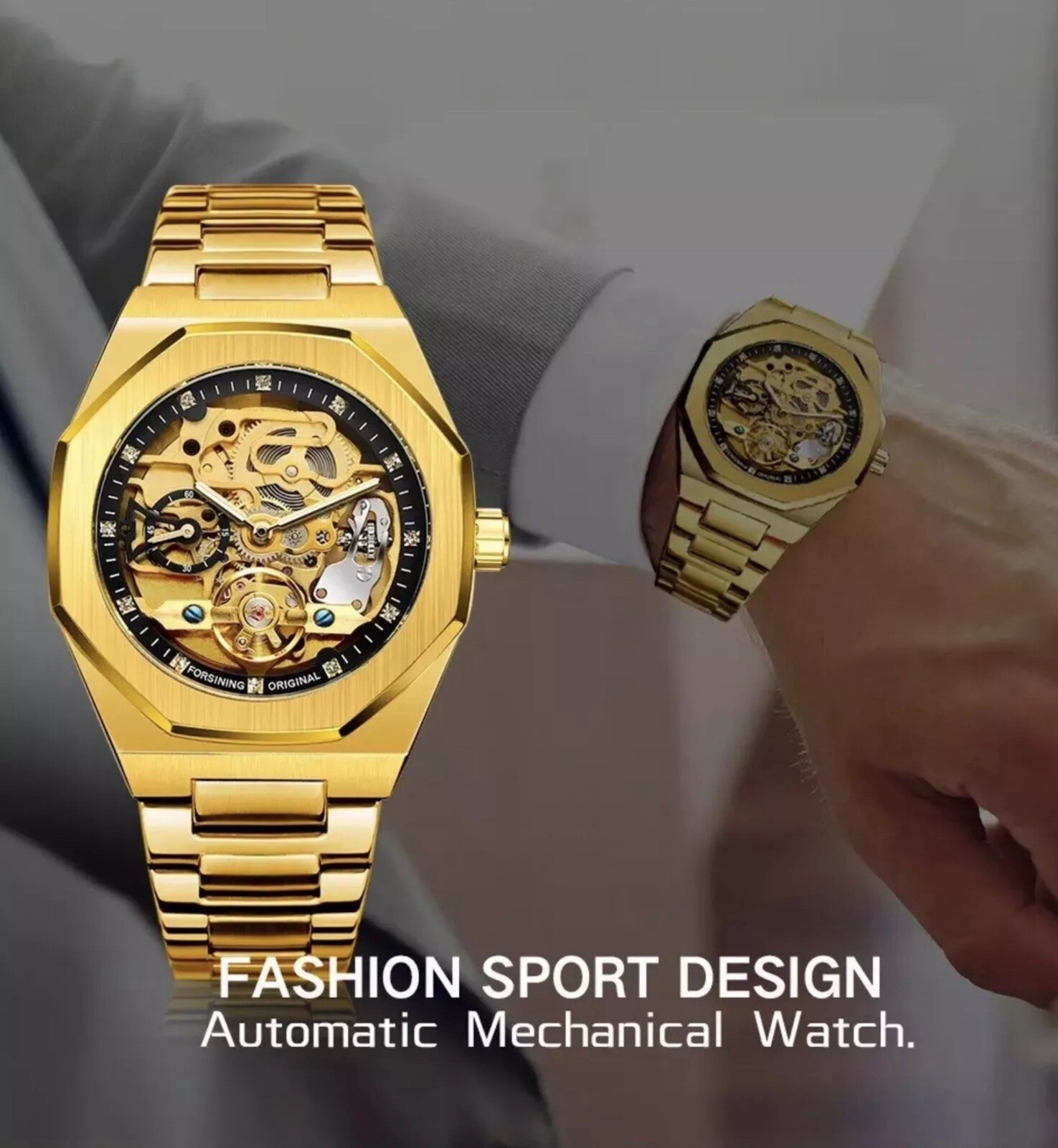 ⌚Men’s Watch Skeleton Mechanical Luminous Luxury Waterproof Sport Wristwatch NEW