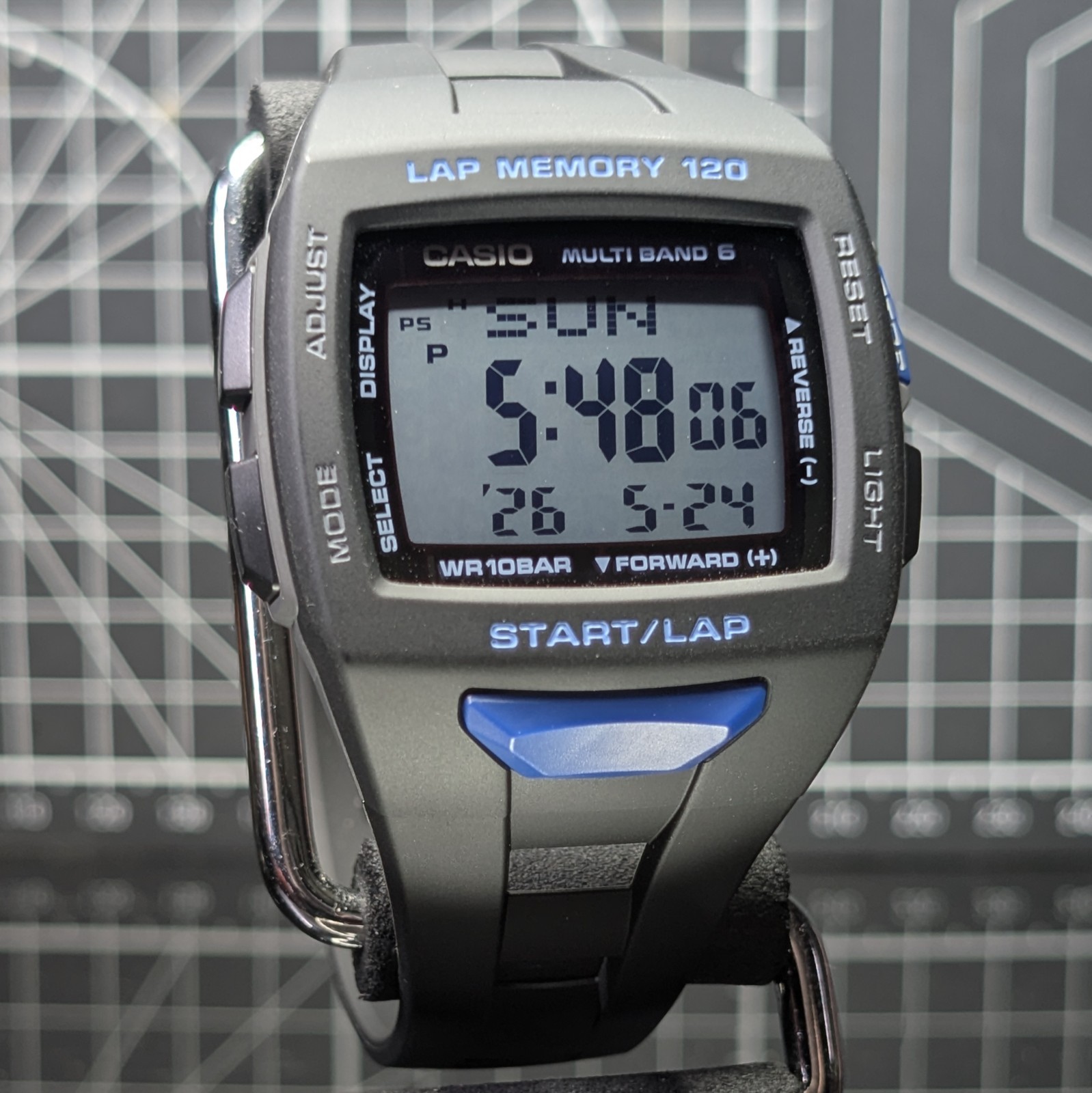 Casio PHYS STW-1000 Tough Solar Multiband Square Black Blue Fizz STW-1000-1B