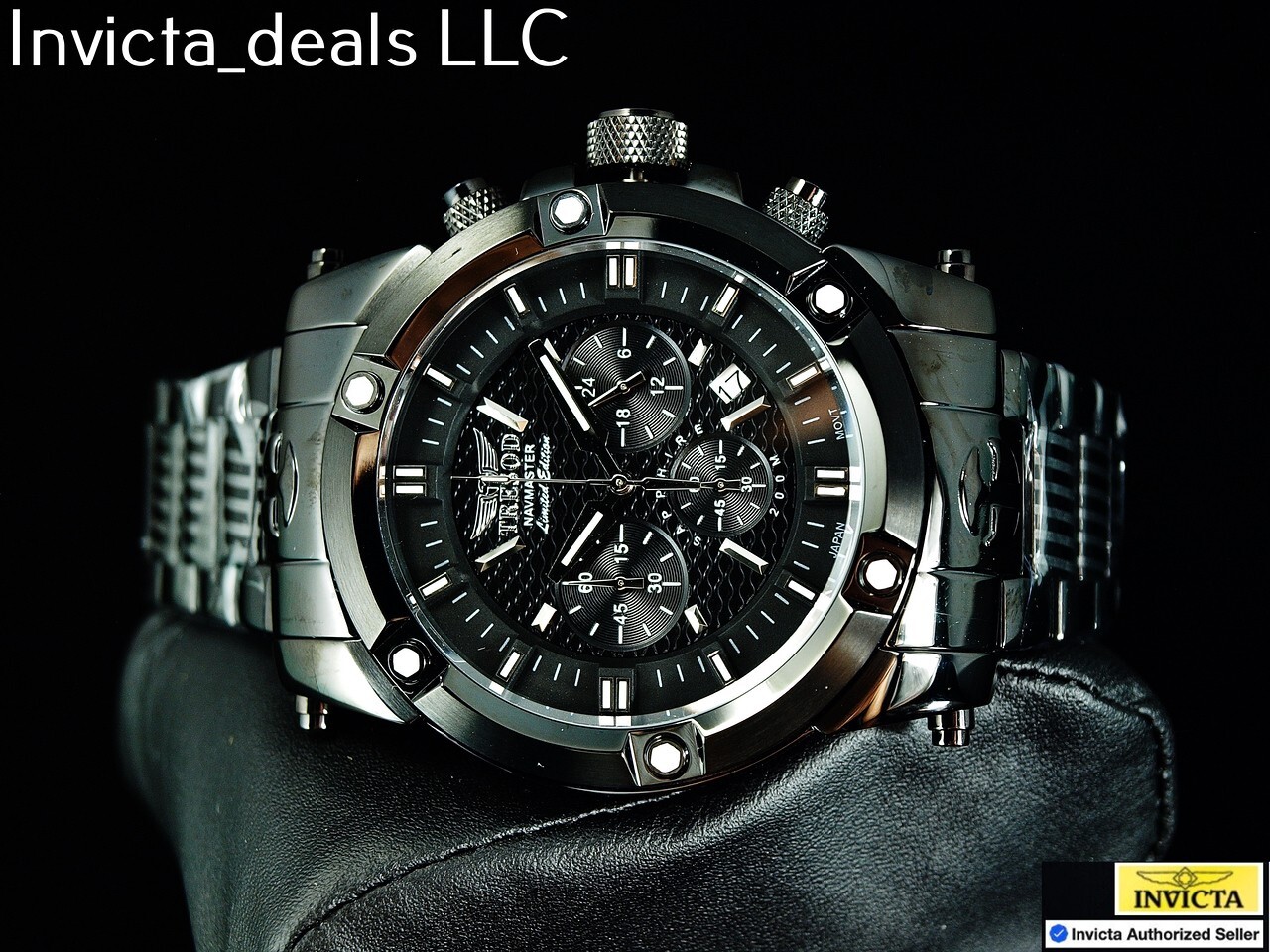 Tresod Men’s NAVMASTER Chronograph COMBAT Black Tone Sapphire Crystal SS Watch