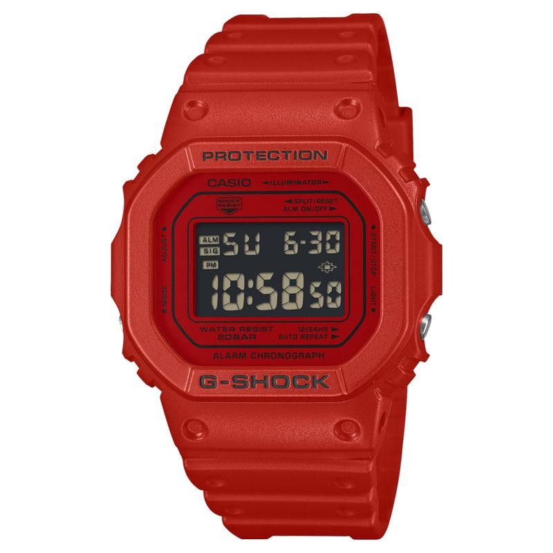 G-SHOCK G-SQUAD DW-5600RRB-4JF Red Inverted LCD Biomass Plastic New Box & Papers
