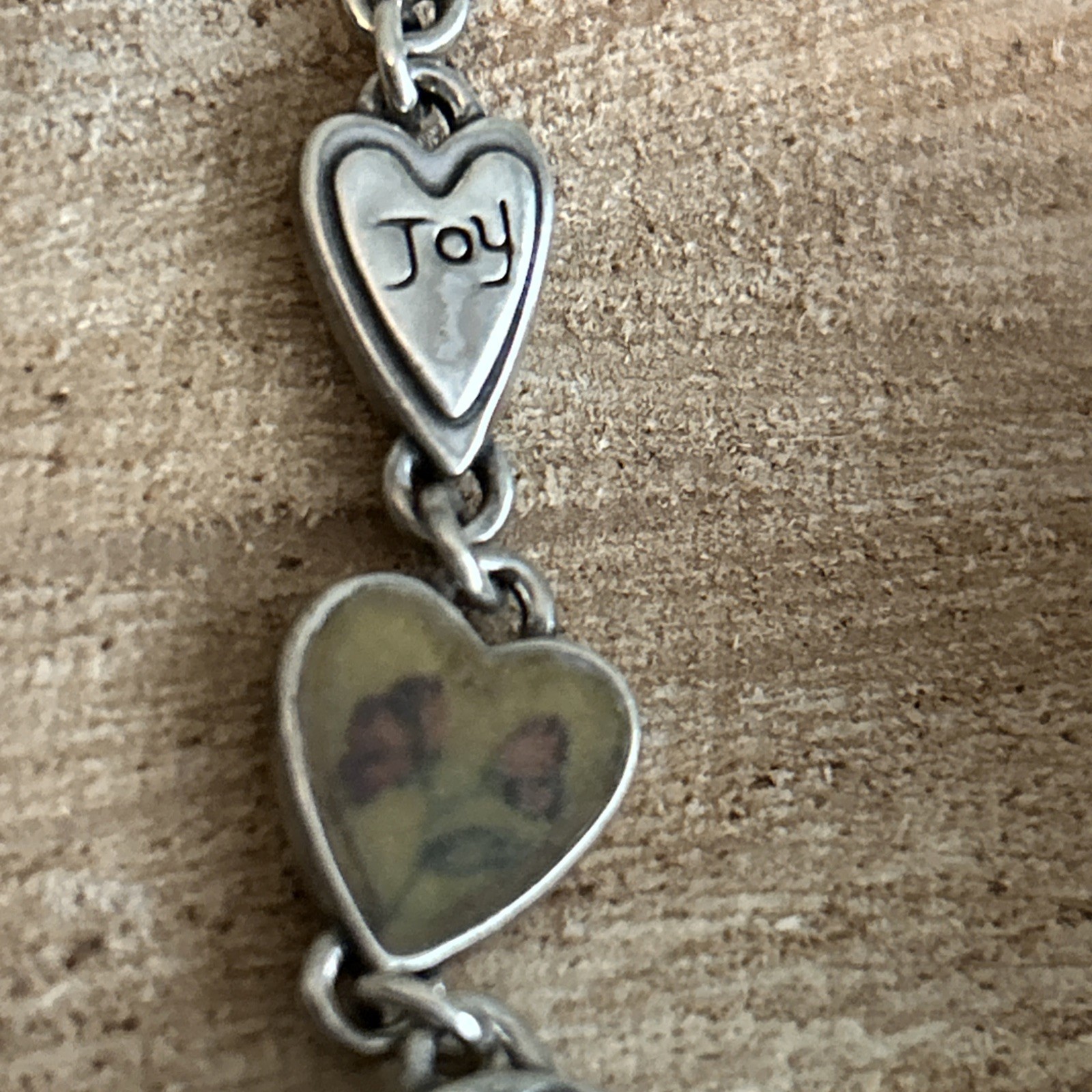 Brighton Piccadilly Watch Silver Plated Heart Links Oval Face Toggle Clasp 7-8″