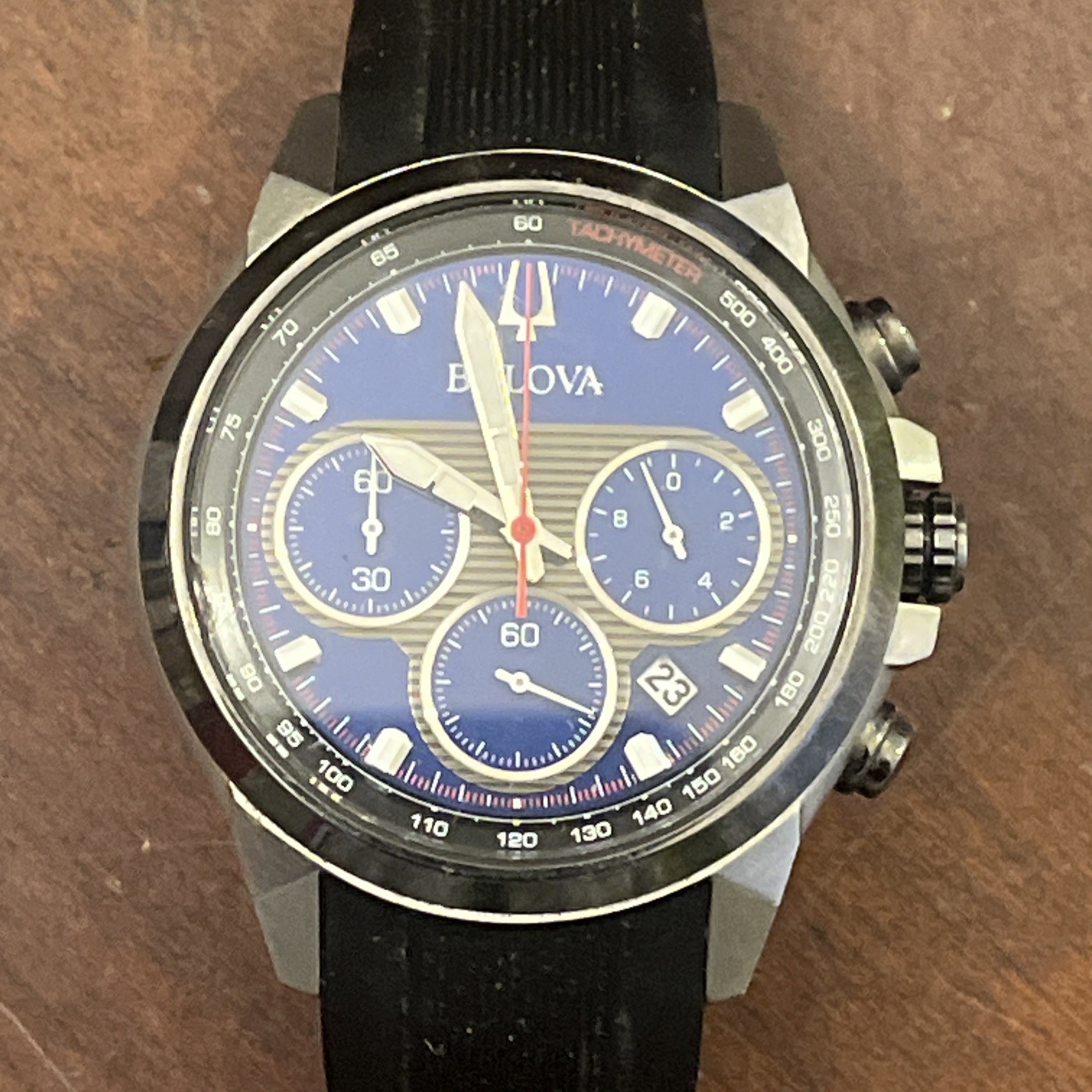 Bulova Marine Star Chronograph Blue Dial 45mm SS Calendar Men’s Wristwatch K21