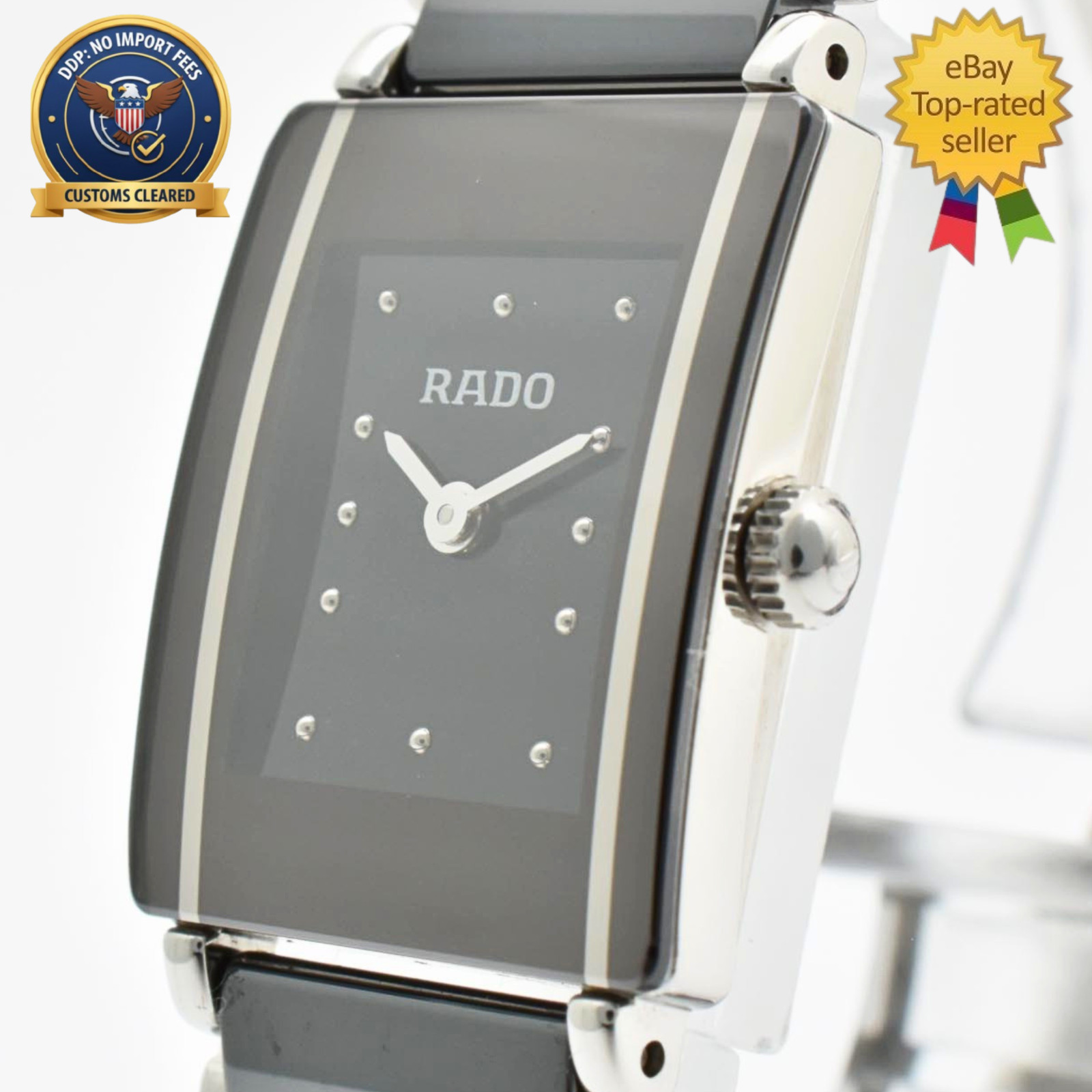 [NEAR MINT] RADO DiaStar 153.0488.3 Black Dial 18mm Women’s Quartz Vintage Watch