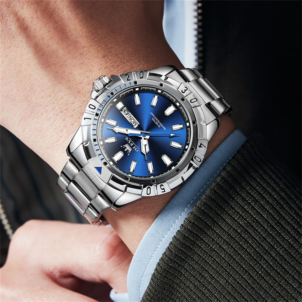 OLEVS LUXURY MEN’S WATCH WATERPROOF STAINLESS -STEEL