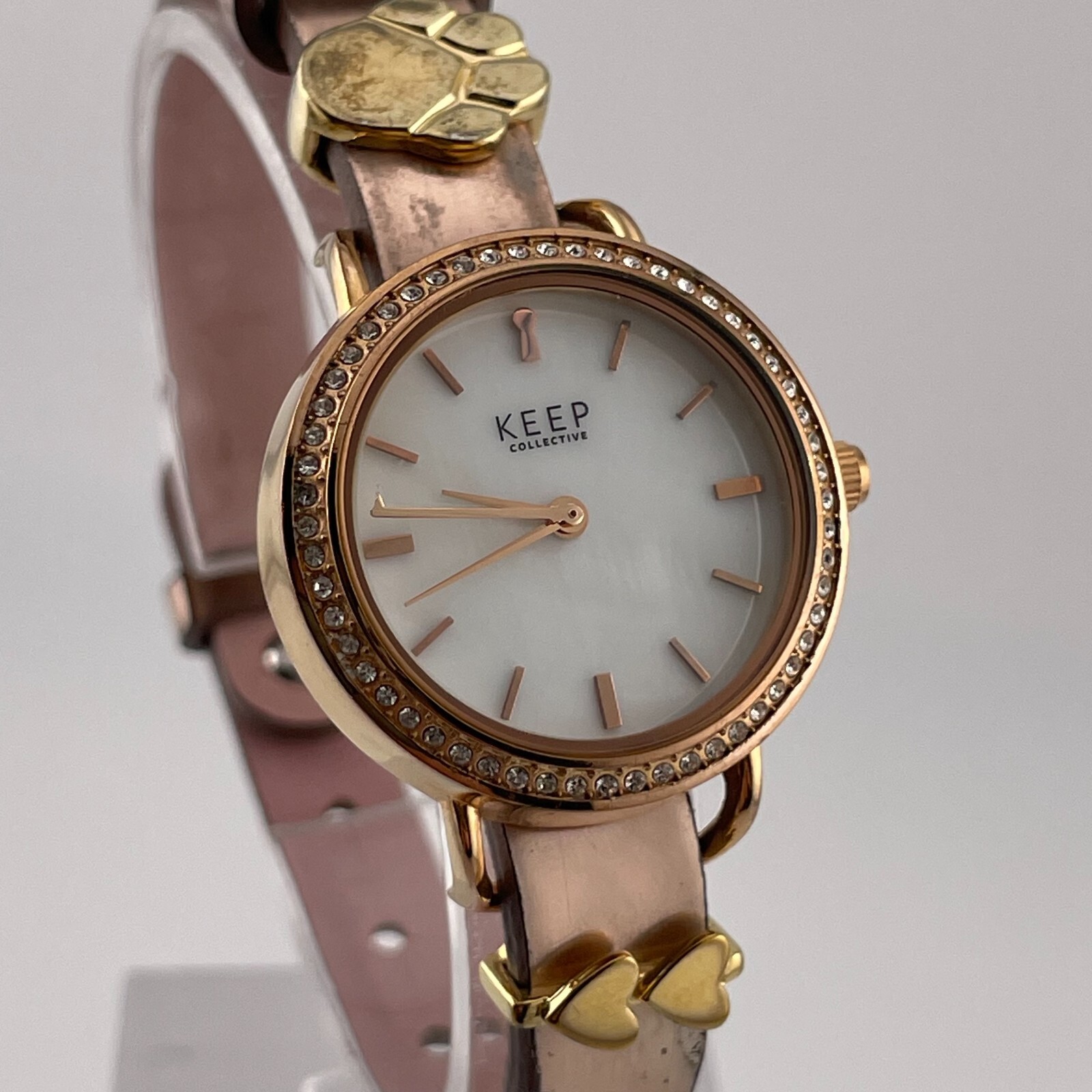 KEEP Collective Watch Womens 27mm Case Pearl Look Dial One Piece Strap