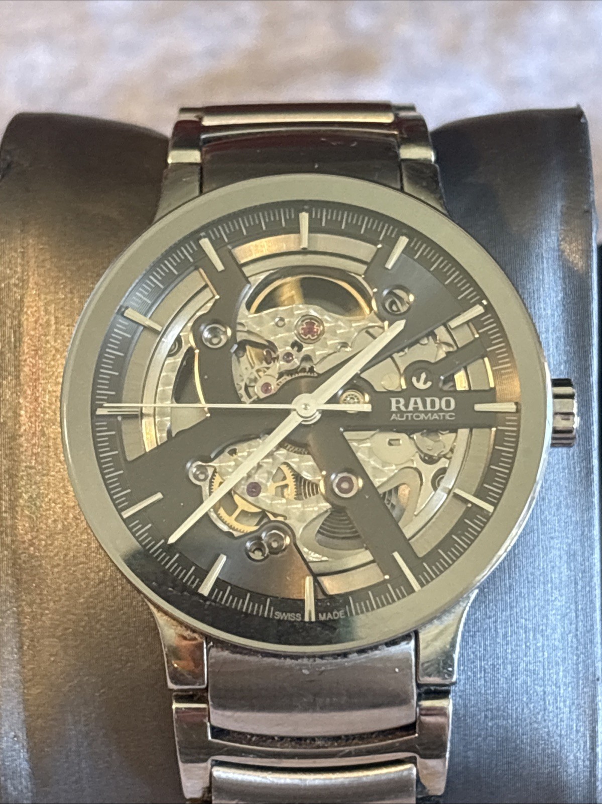 RADO Centrix R30178152 Black Automatic Stainless Men’s Watch 38mm Skeleton Dial