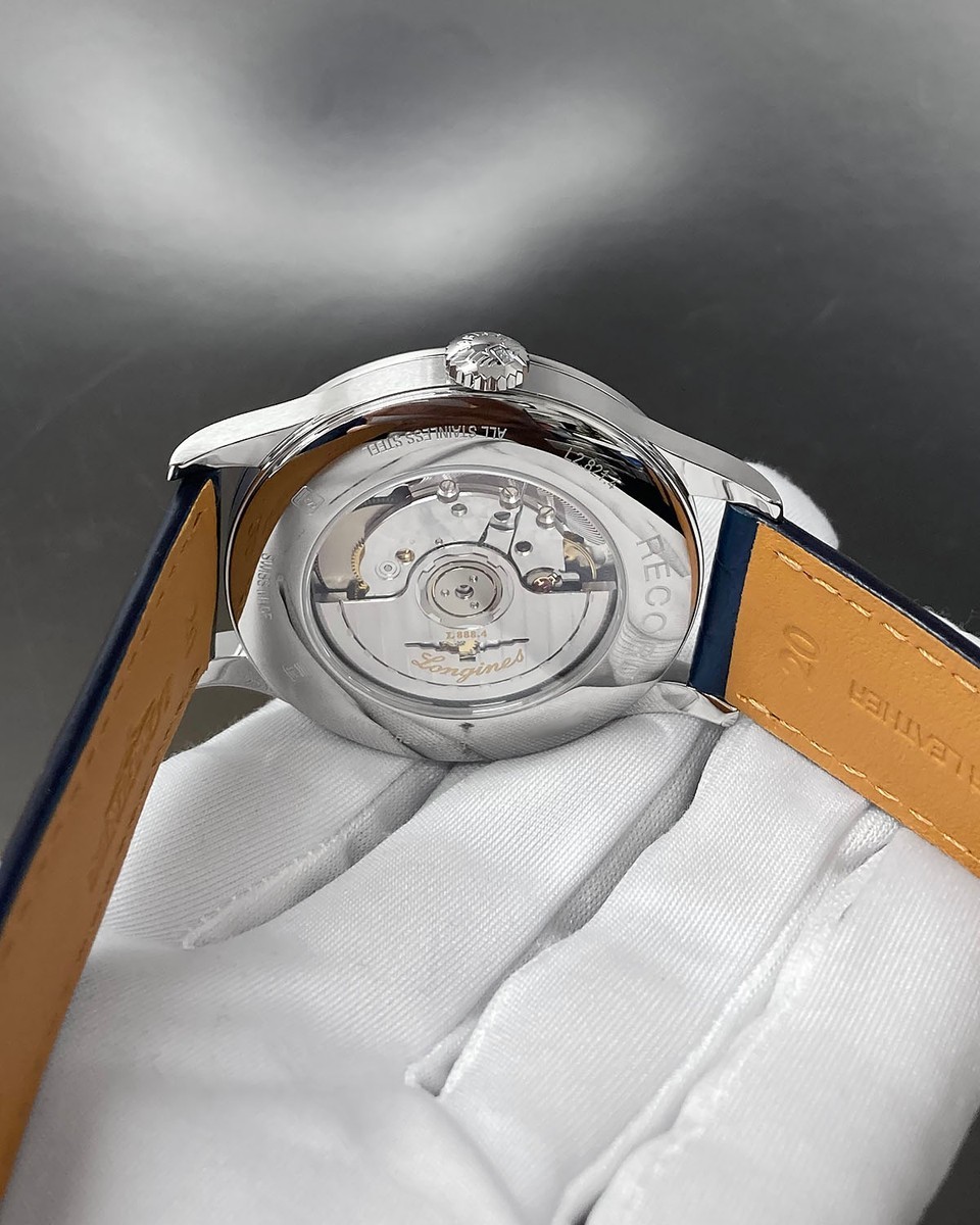 LONGINES Record Automatic 40MM Blue Dial Leather Men’s Watch L2.821.4.96.4