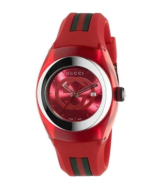 Gucci Sync L Women’s Red Dial Rubber Band Watch – YA137303 ($670 MSRP)