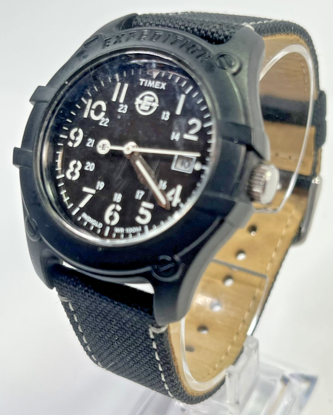 Timex Expedition 40mm Trail Series T49689 Camper Black/White Indiglo New Battery