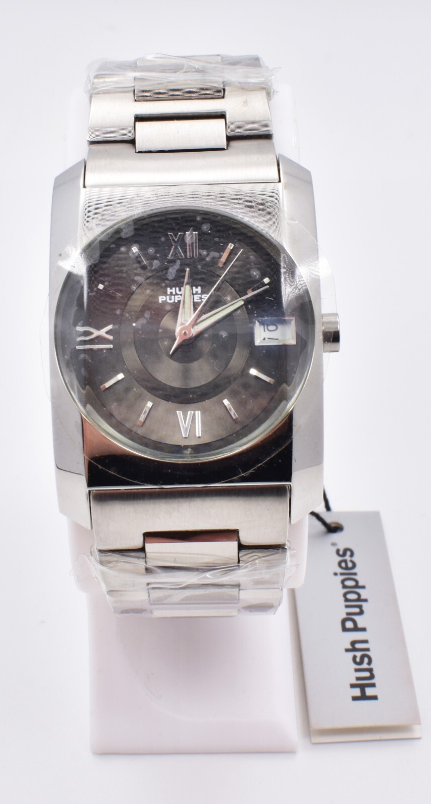 Hush Puppies HP.3217M.1521 Men’s Watch Tank Quartz Steel Date NOS w/ Box