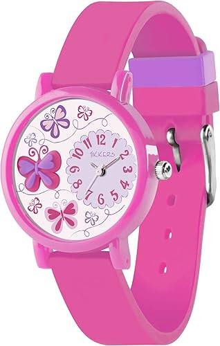 Tikkers Childrens Girls Analogue Classic Butterfly Quartz Watch TK0074 New