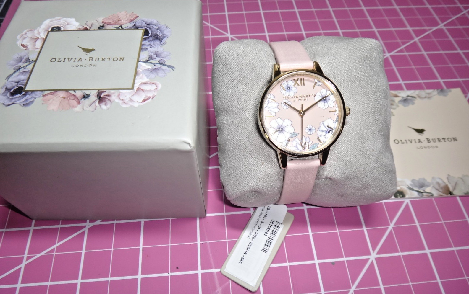 Olivia Burton London Gold & Pink Floral Watch NWT
